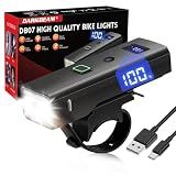 DARKBEAM Bike Light, High Lumens Super Bright Bicycle Front Headlight USB Rechargeable, Waterproof Cycling Lights 4-Mode for Night Riding, Road, Mountain, Safety, with LED Display & Light Sensor
