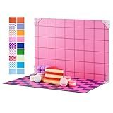 Meking 9Pcs 18Patterns Product Photography Backdrops Kit Photo Backdrop Boards Colourful Grid Photoshoot Background for Jewelry,Cosmetic,Makeup and Other Small Product Photography (16.5X11 inch)