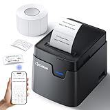 CLABEL Desk Bluetooth Barcode Label Printer: 221D Label Maker with Direct Thermal Printing, 2 Inch Print Width for Barcodes Address Office Warehouse with 1 Roll Label