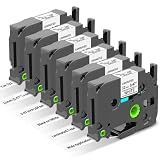 Freshworld 6-Pack Replace for Brother Label Maker Refills TZe-231 12mm 0.47 Black Ink on White Tape Laminated Compatible with Brother Label Maker Tape for P-Touch PTD210 D220 H110 H111 D410 610BT CUBE
