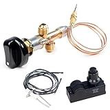 Drphiru Gas Fireplace Fire Pit Flame Failure Safety Control Valve Kit and Assembly Gas Burner Ignition System with Fire Pit Igniter,Push Button Ignition Kit Replacement Parts for Gas Grill