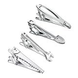 RunootPR Silver Unique Tie Clips Bar Set for Men Fashion Business Tools Skinny Jewelry