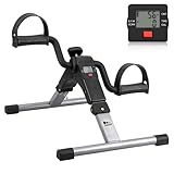 Folding Pedal Exerciser , himaly Mini Exercise Bike Under Desk Bike Pedal Exerciser with LCD Display for Arms and Legs Workout, Portable Desk Bike Peddler Machine