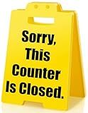 BuiltFit Closed Signs for Business - Sorry, This Counter is Close, Mini Little Remind Caution Warning Desktop Checkout Shop Restaurant Office Hotel Cafe Christmas Stocking Stuffers Xmas Holiday Gift