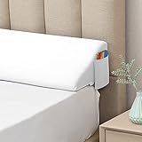Vekkia Queen Size Bed Wedge Pillow for Headboard Gap/Mattress Wedge Gap Filler/Bed Gap Filler Fill 0-6" Gap Between Headboard and Mattress,60"x10"x6"-White