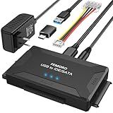 FEMORO Hard Drive Reader IDE SATA to USB 3.0 + USB C Adapter, 3in1 Ultra Data Retrieval Converter Kit with 12V/2A Power Supply for Internal 2.5'' SSD 3.5'' HDD IDE SATA Blu-ray Drive