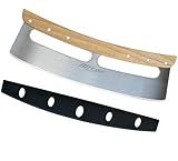 ALLTOP Pizza Cutter Rocker - High Performance Stainless Steel Slicer Blade with One-Piece Wooden Handle - Efficient and Durable Pizza Accessory - Perfect Kitchen Tool for Home Cooking and Restaurant