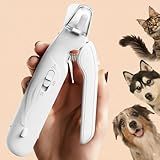 TKL-Techpaws 2-in-1 Dog Nail Trimmers & Dog Nail Grinder with 2 LED Lights, Nail Grinder for Dogs Quiet, USB Rechargeable and Splash Guard, Pet Nail Grinder for Small, Medium, and Large Dogs & Cats