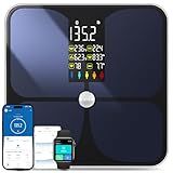 Lepulse Smart Scale for Body Weight, Digital Bathroom Weight Scale with BMI Muscle Mass 20 Body Composition Metrics, Large Display Body Fat Scales, Heart Rate, Accurate Bluetooth Weighing with App