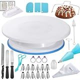 79PCS Cake Decorating Kit with Revolving Cake stand Turntable,Piping Bags and Tips Set for Cake Decorating,Cake Baking Supplies for Beginners Cake Tools Set with Icing Scrapers Spatulas