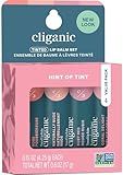 Cliganic Tinted Lip Balm Set - 4 Colors, Hydrating, Enriched with Vitamin E, Cruelty Free, Stocking Stuffer Gift