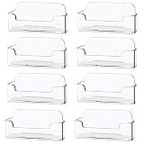 Qizpcer 8 Pack Plastic Business Card Holder - Clear Business Card Case for Desk - Office Acrylic Business Card Stand Display