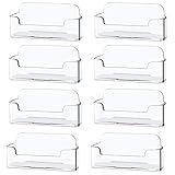Qizpcer 8 Pack Plastic Business Card Holder - Clear Business Card Case for Desk - Office Acrylic Business Card Stand Display