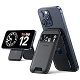 Lamicall Magnetic Card Wallet Holder for MagSafe - [2.3oz Lightweight Slim] Improved Phone Wallet Stand, Magnet for Apple iPhone 17/16/15/14 Series, Not for Mini, Mag Safe Accessory, Vegan Leather