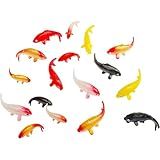 X Hot Popcorn 40Pcs Mini Koi Fish Mini Goldfish Figurines Miniature Koi Fish Tiny Goldfish Fairy Garden Supplies