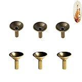 NentMent Incense 6 Pack Backflow Incense Holder Base Protector Ash Container Catcher for Waterfall Cone Burner Holders Metal Retro Funnel Incense Cones Stand Filter Mini Censer Stick/Tray Rack