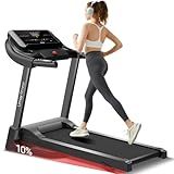 UMAY Fitness Home Folding Incline Treadmill with Pulse Sensors, 3.0 HP Quiet Brushless, 300 lbs Capacity (10% or 20% Incline)