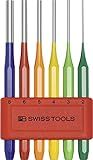 PB Swiss Tools Pin Punch Set PB 755.BL RB CN | 100% Swiss Made | 6-Piece Drift Punch Set RainBow Color Coded, in Practical Holder
