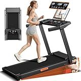12% Incline Treadmill with Handle, 3-in-1 Portable Treadmills for Home and Office, Foldable Treadmills with 300 Lbs Weight Capacity, 3.0HP Quiet Walking Pad Treadmill, Three Touch Screen