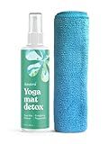 ASUTRA Yoga Mat Cleaner Spray (Energizing Peppermint), 4 fl oz - No Slippery Residue, Organic Essential Oils, Deep-Cleansing for Fitness Gear & Gym Equipment, Microfiber Towel Included