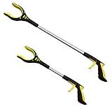 RMS 2-Pack 34 Inch and 21 Inch Grabber Reacher with Rotating Jaw - Mobility Aid Reaching Assist Tool