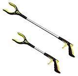 RMS 2-Pack 34 Inch and 21 Inch Grabber Reacher with Rotating Jaw - Mobility Aid Reaching Assist Tool