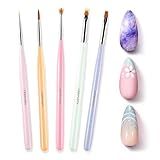 Beetles Nail Art Brushes Set Gel Polish Nail Art Design Pen Painting Tools with Detail Brush, Gradient Brush and Nail Round Pen for Salon DIY at Home Manicure