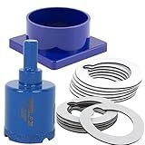 Drilax 1-3/8" Diamond Hole Saw Kit with Water Delivery & Guide | Granite Drill Bit for Countertops, Tile, Glass, Porcelain, Stone & Quartz | for Faucets, Soap Dispensers & DIY Installs