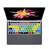 Premiere Pro CC Shortcuts Hotkey Silicone Keyboard Cover Skin for MacBook Pro Touch Bar 13 15 Inch M1 M2 2021 2022 (A1989/A1706,A1990/A1707) 2016-2024 Release with Touch ID