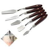 5pcs Stainless Steel Cake Cream Spatula Frosting Baking Pastry Tool Shovel Cake Painting Scraper Decorating Spatula Mixing Set Icing Oil Painting Cream Toner Tool for Fondant Chocolate