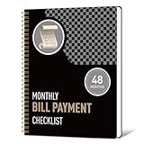 Undated Monthly Bill Payment - 48-Month Undated Financial Organizer with Income Tracker, Savings & Debt Management, Yearly Goals, Expense Tracking 8×10 In, Black
