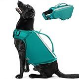 Kuoser Dog Life Jacket, High Flotation Dog Life Vest for Swimming Boating, Adjustable Small Medium Large Dog Swim Vest with Rescue Handle, Reflective Safety Pet Life Preserver Floats for Pool