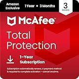 McAfee Total Protection 3-Device 2026 Ready | 15-Month Subscription with Auto-Renewal | anti virus software 2026 for pc, Antivirus, Secure VPN, Scam Protection, Identity Monitoring | Download