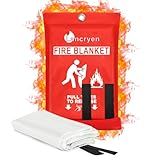 Lancryen Emergency Fire Blanket, Fire Extinguisher Blanket, Fire Suppression Blanket, Flame Retardant Towel Fire Safety Cloth for Home, Kitchen, School, Grill, Car, Office, Warehouse(40” x 40”)