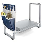 FLINTER Garden Kneeler and Seat, 10.2" Wider Heavy Duty Thick Gardening Bench for Kneeling and Seat - Multifunctional Kneeler Bench, Gardening Gifts for Women, Seniors Grandparents, Gray