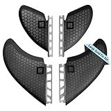 Surf Squared Large Surfboard Fins Set (4 Fins), Honeycomb Fiberglass Performance Fins, Fits Futures Single Tab Boards, Ride as Twin, Thruster or Quad – Durable, Lightweight & Versatile