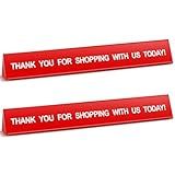 Teenyyou 2 Pcs Checkout Lane Divider Checkout Sign Double Side Printed Thank You for Shopping with Us Today Red Resin Tabletop Retail Counter Sign for Shops Stores, 16"L x 1.97"d Divider (Triangle)