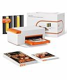 Liene Amber M110 Bluetooth Photo Printer 80 Sheets, Portable Photo Printer for iPhone, Thermal Dye Sublimation, Picture Printer 60 Sheets 4x6 Paper & 20 Sheets 3" Square Sticker Paper & 2 Cartridges
