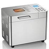 2LB Bread Maker Machine, OSIPOTO 17 in 1 Automatic Stainless Steel Bread Machine, Non-stick, Beginner-Friendly Controls, 15 Hour Timer, Easy to Clean Low Noise, High Success Rate for Homemade Bread