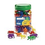 Excellerations Math Manipulatives Set of 120 Jungle Animal Counters 1.5 inches -2 inches, STEM Educational Toy for Mathematics, Preschool