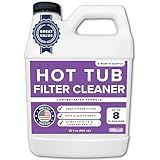 Hot Tub Filter Cleaner - 6 Month Supply - 4 to 8 Uses - 32 oz Spa Filter Cartridge Cleaner - Hot Tub & Pool Filter Cleaner Soaking Solution - No Residue or Foam - Restores Filter - Safe & Non-Toxic