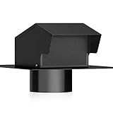 Removable Roof Vents, Hon&Guan 4 Inch Roof Dryer Vent for Houses, Galvanized Steel 4 Inch Exhaust Vent for Ventilation System-with Damper, Black.
