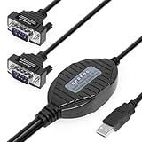 Gearmo 2 Port RS-232 Serial to USB Adapter Cable, FTDI Chipset, 5ft Length, ESD Protection, Windows/macOS/Linux Compatible
