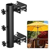 Aglehome Patio Umbrella Holder - Heavy Duty Deck Umbrella Mount, Adjustable Umbrella Holder for Deck Railing,Courtyard Balcony, Outdoor Balcony Umbrella Clamp - 11.4 inch