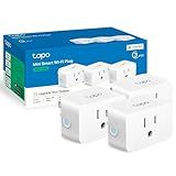 TP-Link Tapo Matter Supported Smart Plug Mini, Compact Design, 15A/1800W Max, Super Easy Setup, Works with Apple Home, Alexa & Google Home, UL Certified, 2.4G Wi-Fi Only, White, Tapo P125M(3-Pack)