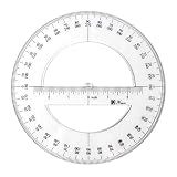 1Pc White 360 Degree Protractor Round Ruler Gauge Angular Drafting Tools Circle Protractor for School Education Office Classroom 6 Inch, Protractors, Writing and Correction Supplies