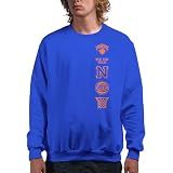 Junk Food NBA - New York Knicks - Stacked Logo - Officially Licensed Adult Pullover Fleece Crew Neck for Men and Women