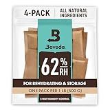 Boveda 62% Two-Way Humidity Control Packs For Storing 1 lb – Size 67 – 4 Pack – Moisture Absorbers for Storage Containers – Humidifier Packs – Hydration Packets in Resealable Bag