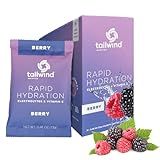Tailwind Nutrition Rapid Hydration, Electrolyte & Hydration Powder, Vitamin C & Sea Salt Exercise Workout Mix, Berry, Pack of 12 Sticks