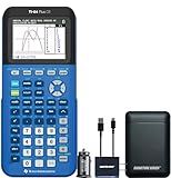 Texas Instruments TI-84 Plus CE Graphing Calculator, Bionic Blue | Color Screen, Built-in Apps, Included Software, Test-Permitted, for Math, Science and Finance | Signature Series Bundle